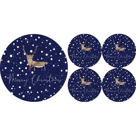 Set runder Tischsets 1+4 - Rentier (1/2)