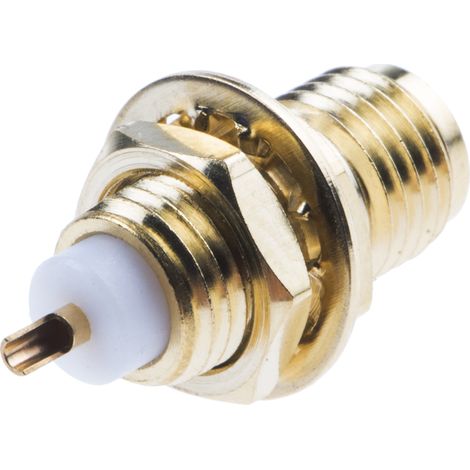 Connecteur coaxial RS PRO Femelle Droit, raccordement A souder 50O Montage panneau ( Prix pour 1 ) (1/2)