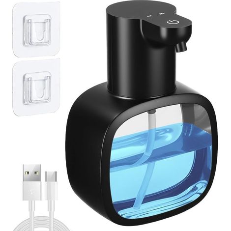 Distributeur de Savon Automatique, 500ml Distributeur Savon Automatique Mural, avec USB Rechargeable, IPX5 étanche sans Contact Distributeur Savon (1/5)