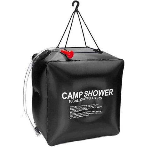 Douche de camping d'extérieur 40 l, kit de douche solaire mobile, douche de camping, douche solaire, sac d'eau portable, douche de jardin avec pommeau de douche, tuyau pour douche de voyage (1/5)