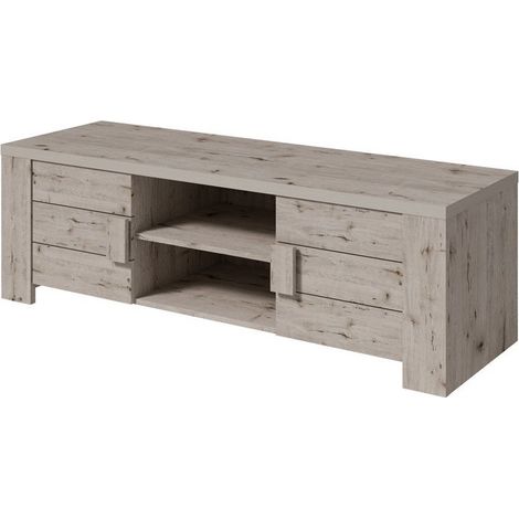 Mobile TV AMEK - 2 ante e 2 vani - Colore quercia - 150 x 48 x 47 cm