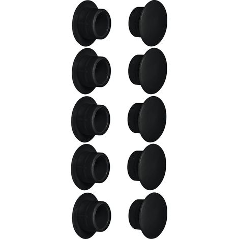 cyclingcolors 10x tappo chiusura plastica nero bianco grigio marrone mobili inserto cappuccio copriforo fori (Ø12mm/nero RAL 9005) (1/2)