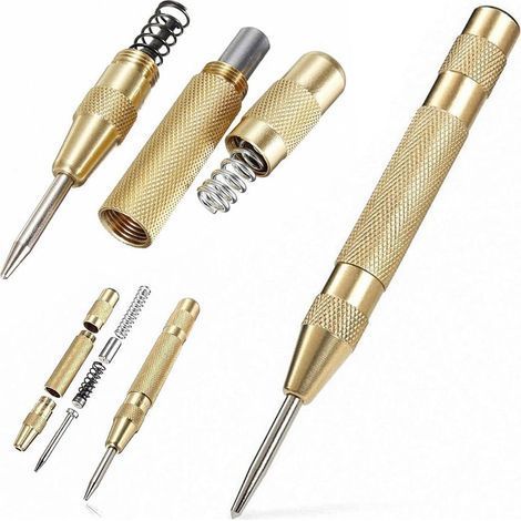 Automatische 12,7 cm-Spitzenbohrvorrichtung aus Edelstahl mit einstellbarem Hub zur Bestimmung der Bohrposition für Stahl, Holz und Kunststoff (1/5)