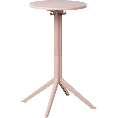 Tavolo da bistrot rotondo sintetico con piano beige ribaltabile Resistente all'uso esterno Legrena