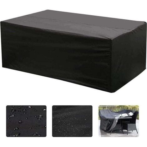 Housse de table rectangulaire Oxford pour mobilier de jardin avec protection UV (213 x 132 x 74 cm) (1/4)