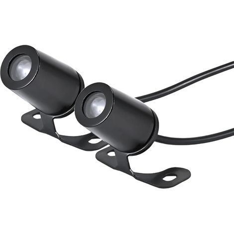 Lot de 2 paires — Feux de bienvenue « ailes d'ange » pour moto Lot de 1 paire — Projecteurs LED pour montage sous caisse Éclairage d'ambiance décoratif personnalisé / Ailes laser (blanc + bleu) — 3 (1/5)