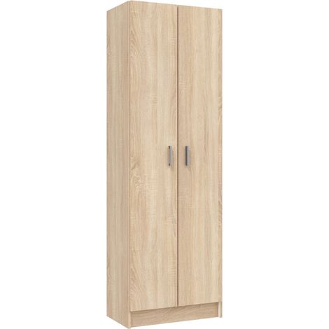 Armario multiusos 2 puertas con estantes roble (1/3)