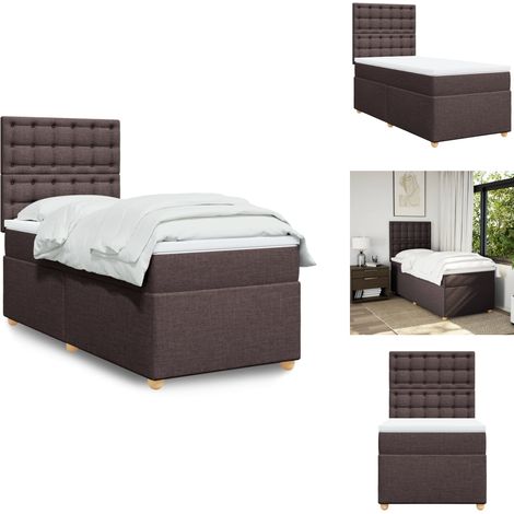 Sommier à lattes de lit avec matelas Marron foncé 90x190 cm - Sommier À Lattes De Lit - Sommiers À Lattes De Lit - Lit - Meuble De Chambre À Coucher (1/5)