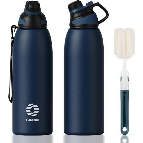 Trinkflasche Edelstahl BPAfrei Auslaufsicher Dunkelblau 1500 ml (1/5)