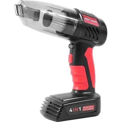 TrAdE Shop Traesio - Aspirapolvere Gonfiatore 4in1 Multifunzione Portatile Senza Fili Luce Led Auto Casa Uffici - (1/5)