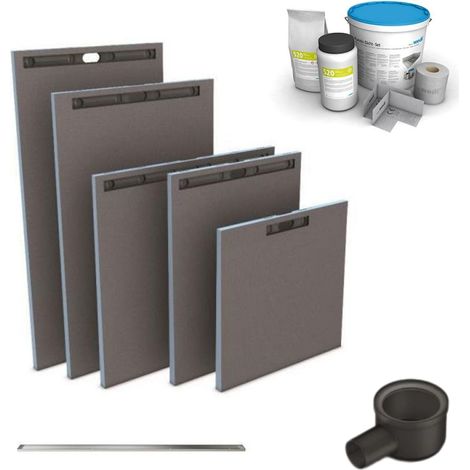 Wedi – Receveur de douche à carreler 120 x 90 cm – Extra-plat – Pente préformée – Évacuation linéaire – 100% étanche – Installation facile