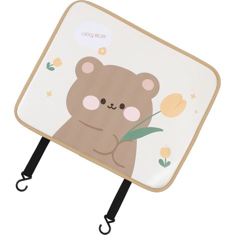 Protège-dossier de siège auto anti-taches résistant à la poussière, housse de protection pour passagers arrière, motif ours, petite taille, pour voiture. (1/5)