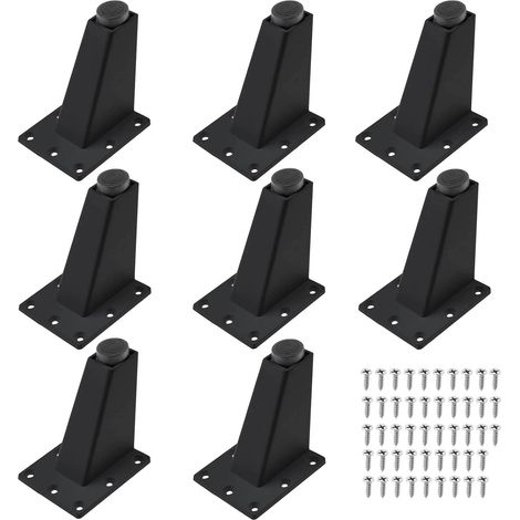 8 Stück moderne Möbelbeine, Tischbeine aus Aluminiumlegierung, dreieckige Tischbeine aus Metall, Ersatzzubehör für Sofa, Schrank, Kleiderschrank, Schwarz