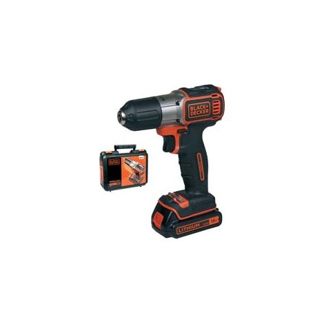TRAPANO AVVITATORE AUTOSENSE BATTERIA LITIO 18V (ASD184KQW)  1 batteria al litio da 1,5 Ah    BLACK&DECKER