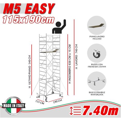 Trabattello M5 EASY Altezza lavoro 7,40 metri