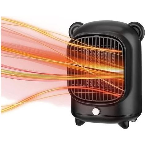 Radiateur électrique 500W céramique, chauffage d'appoint bureau domicile, protection surchauffe, noir (1/5)