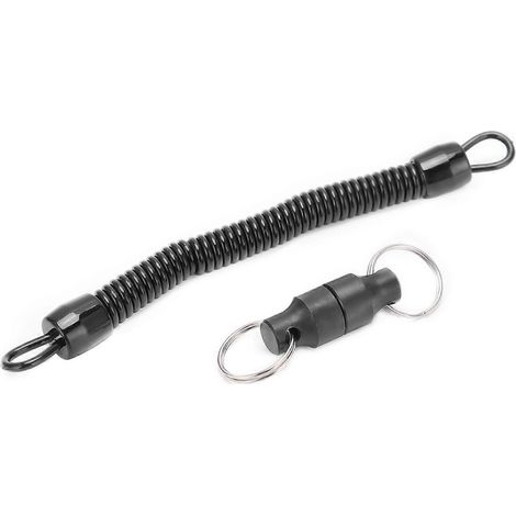 Mousqueton magnétique pour épuisette en métal avec boucle de suspension et cordon