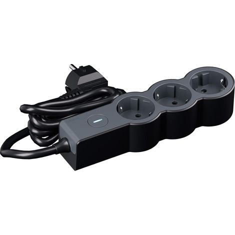 Bloc multiprise avec Interrupteur, avec 3 Prises 2P+T, câble 1,5 m, Noir et Gris foncé 694419 (1/4)