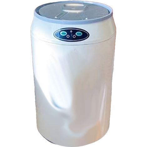 Poubelle intelligente en acier inoxydable avec détecteur de mouvement automatique, grande capacité, beige, pour la maison. (1/5)