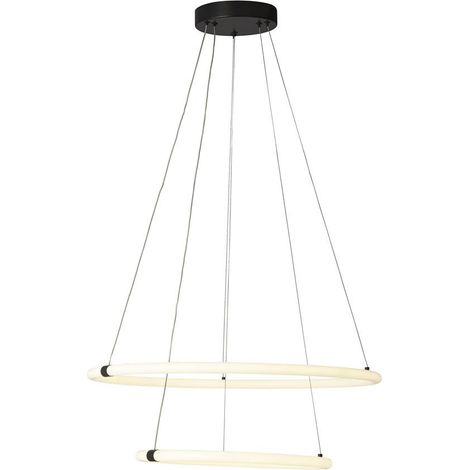 Searchlight Revolve 2-flammige LED-Ring-Pendelleuchte, Mattschwarz 3000K (1/3)