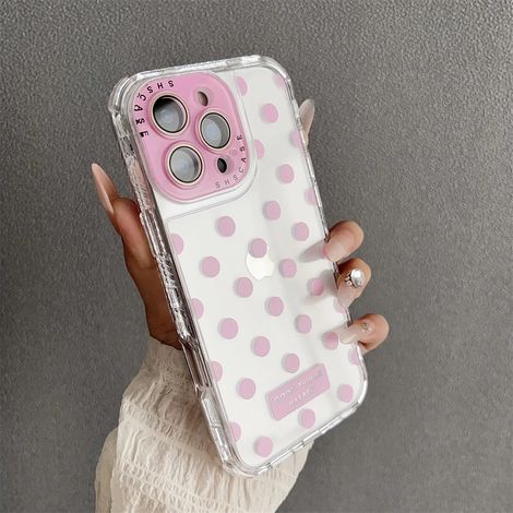 Coque de téléphone transparente antichoc en TPU (rose) pour iPhone 16 Pro, ultra-fine et résistante aux chocs.