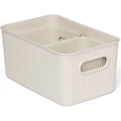 TATAY Cestino Portaoggetti Plastica Baobab  Set di 3 Scatole Organizzatrici  Manici Integrati  Design Compatto e Versatile  Plastica Riciclata Senza BPA  18,7 x 27,8 x 13,3 cm, Ecohome (1/5)