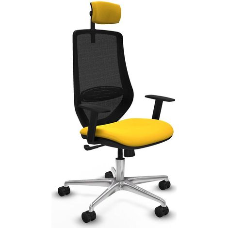 Piqueras y Crespo Silla de oficina moderna amarilla confortable