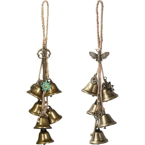 2 Pièces Carillon de Sorcière en Métal pour Exterieur, Vintage Carillons Eoliens de Sorcière Jardin, Protection de Maison Carillon à Vent pour Terrasse Exterieur, Cour Décoration à Suspendre (1/5)