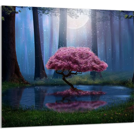 GLASPLATTE FÜR KÜCHE 65x60 Baum