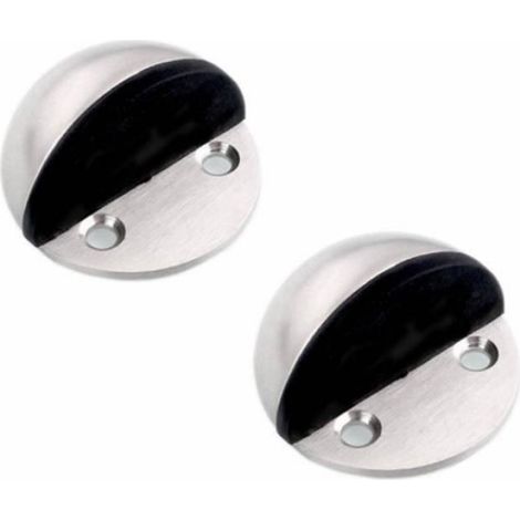 Lot de 4 butées de porte en acier inoxydable et déflecteurs adhésifs pour sol et parquet, protection de porte et de mur, argent (1/4)