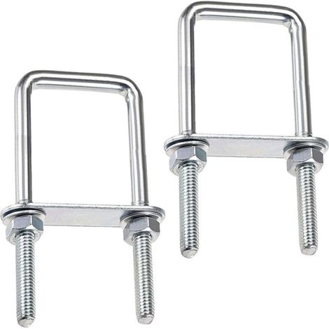 U-Boulons Carré Boulons En U, 60x120mm U-Bolts En Acier Inox, M8 U-Boulon Avec éCrou Plaque De Cadre Et Rondelle, M8 Boulon En U Pour Fixation De Planches Et De Tuyaux (60 x 120 mm) (1/5)