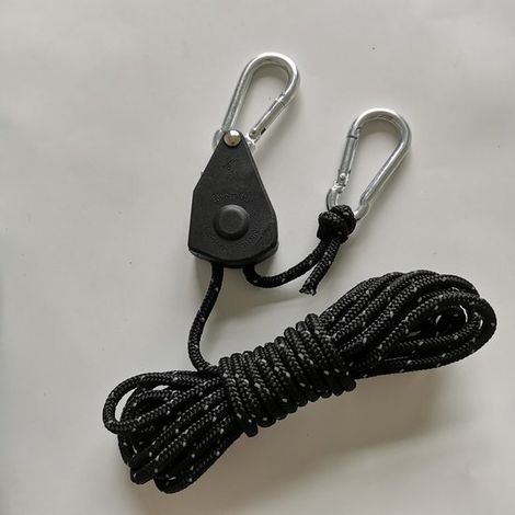 Tiranti per campeggio, tiranti antivento regolabili (neri, 4 mm / 1/8 di pollice), accessori per verande e tende (1/2)