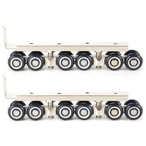 DEESSE SHOP-Porte Rouleau Poulie, 2 Pcs Ménage 12 Roues Cintres Rouleau Mute Porte Coulissante Porte Coulissante Poulie Porte Placard Matériel Kit (1/5)