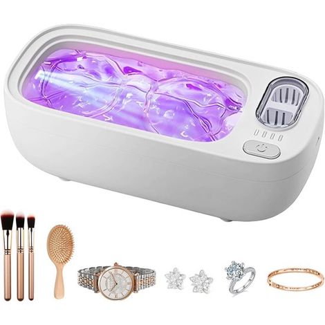 Professioneller Ultraschall-Schmuckreiniger 49 kHz，4 Modi mit digitalem Timer，kompatibel mit Brillen，Uhrenarmbändern und Zahnprothesen (1/5)