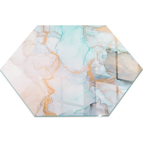 Plaque en verre trempé de sol imprimée sous cheminée style loft et industriel Motif fluide abstrait h40 cm (1/5)