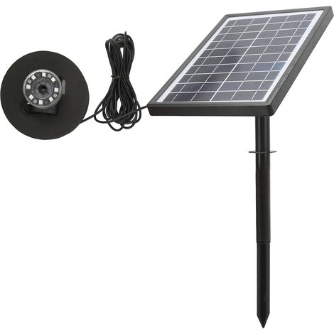 Solar-Wasserbrunnenpumpen-Set für den Außenbereich mit Akku, LED-Beleuchtung, schwimmend, geteilt, DC8V (1/5)