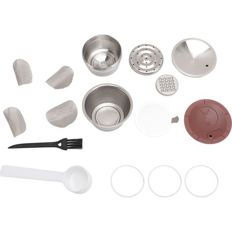 Capsule Café Réutilisable Acier Inoxydable Couvercle Silicone Filtre Intégré Facile à Nettoyer Portable pour Maison Bureau Voyage (1/5)