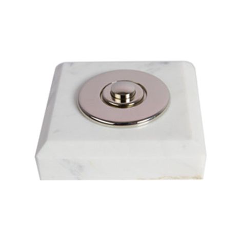 Sonnette Hamburg filaire marbre blanc collerette chrome (1/2)