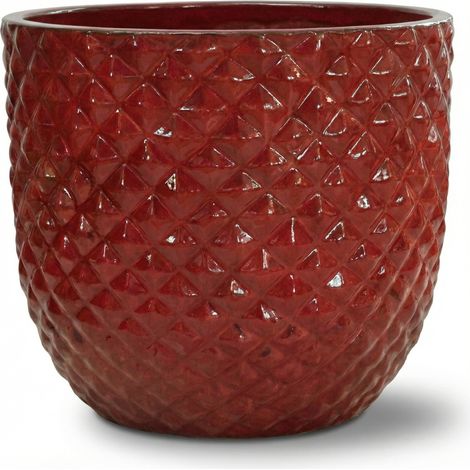 Provencelia Blumentopf Mars Ø30 cm Höhe 30 cm frostbeständig, keramisch, handgefertigt, Imperialrot (1/3)