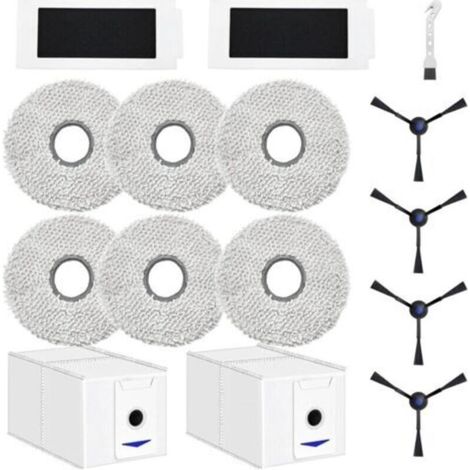 Accessoires pour ECOVACS DEEBOT T30 Pro Omni / T30 Omni Robot aspirateur pièce de Rechange, 6 Chiffon + 2 Sac à poussière + 4 brosses latérales + 2 filtres (1/4)