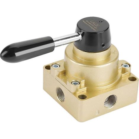 Vanne rotative à levier 4 voies 3 positions HV-03 G3/8 pour la commande de débit d'air pneumatique (1/4)