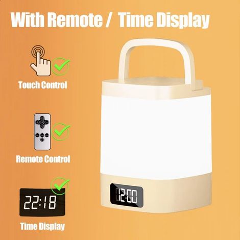 Lampe LED veilleuse heure télécommande (1/4)