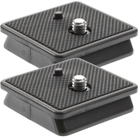 Lot de 2 supports pour trépied, plaque de dégagement rapide, vis 1/4 pouce, support pour appareil photo sur trépied-4.6X4.2X0.6CM-Black