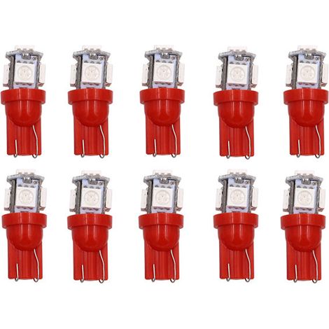 Ampoule LED, lot de 10, culot T10/W5W, 12 V, pour usage résidentiel, commercial ou remplacement des sources lumineuses conventionnelles.-AquaForge (1/4)
