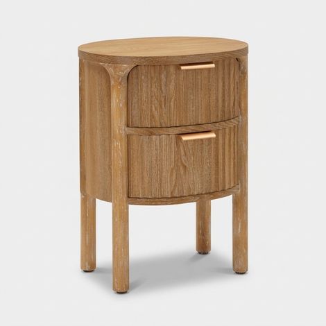 Comodino in legno con 2 cassetti per camera da letto Goteborg (1/5)