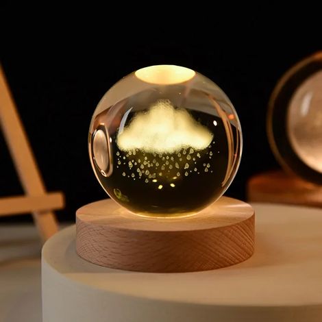 Boule de cristal 3D de 6 cm, gravée au laser, décoration de bureau pour la maison (1/2)
