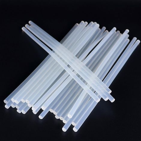 Lot de 30 bâtons de colle chaude, 7 mm x 295 mm, transparents, séchage rapide, adhérence extra forte pour pistolets à colle chaude (1/5)