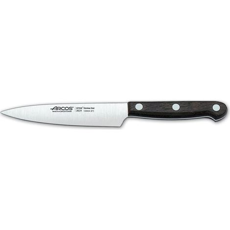 Cuchillo  de cocinero Arcos Palisandro - Prof  263100 de acero inoxidable Nitrum y mango de madera de Palisandro con hoja de 12 cm, y Funda Hoja