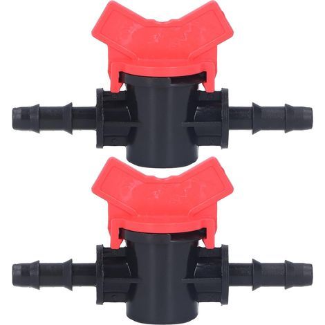 2 Pièces Régulateur De Débit, Vanne D'arrêt Plastique ABS Noir Rouge, Contrôle Liquide Pompe à Eau, Pour Chantiers Construction (1/5)