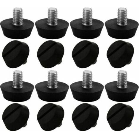 Pr 16pcs Pieds de Meubles Réglables Nivellement Patin Base Jambe Pied de Table Chaise Ajustables Protection Sol M6 x 10 x 20mm (1/4)